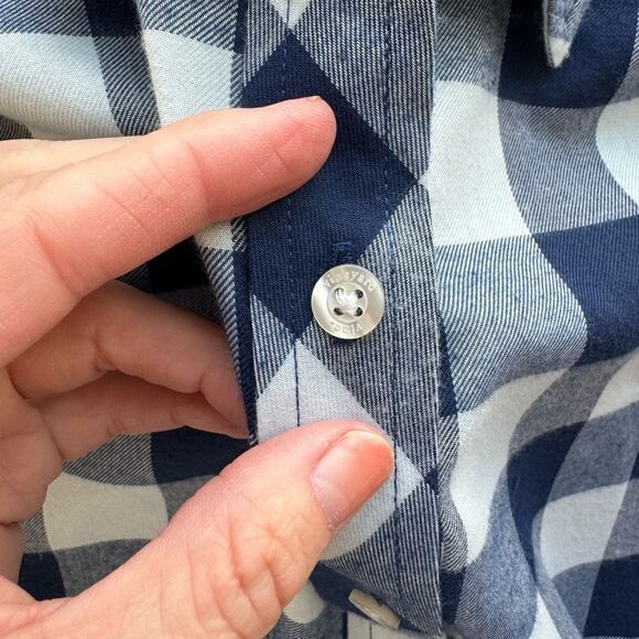 Vineyard Vines Relaxed Carmel Buffalo Check Performance Flannel Button Down Sz 0 - Picture 7 of 14